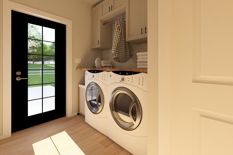Dream House Plan - Interior - Laundry 1 for Farmhouse House Plan #126-238 - 2 bed, 2 bath