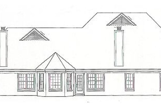 Exterior - Rear Elevation for European House Plan #81-508 - 3 bed, 2.5 bath