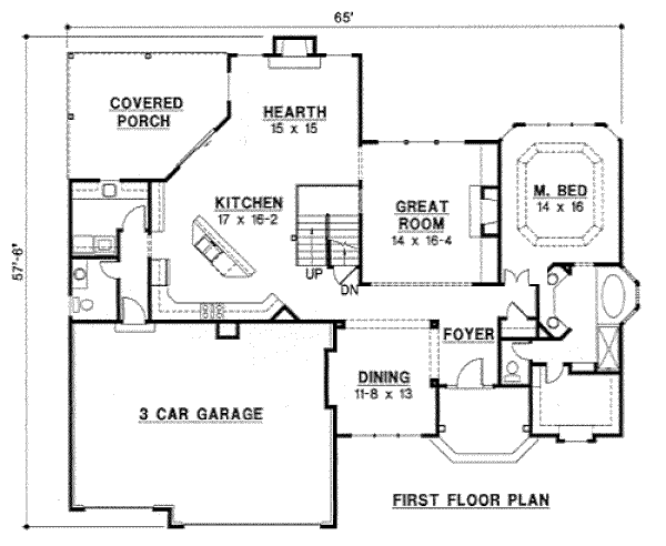 Traditional Floor Plan - Main Floor Plan #67-760