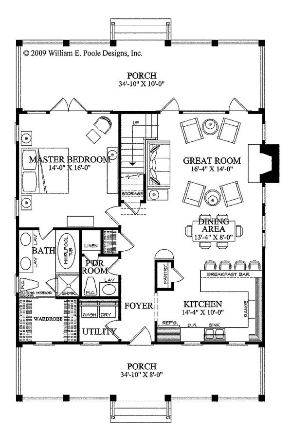 Architectural House Design - Country Floor Plan - Main Floor Plan #137-262