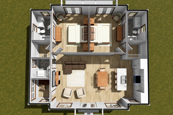 House Blueprint - Cottage Floor Plan - Main Floor Plan #513-2356