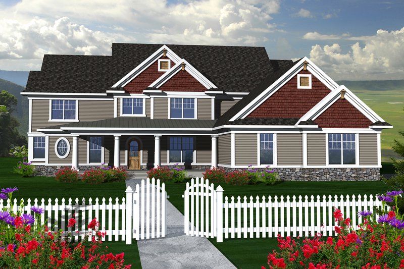 Home Plan - Country Exterior - Front Elevation Plan #70-1148