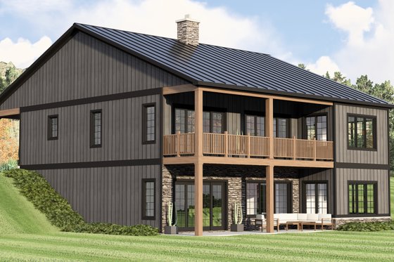 Exterior - Rear Elevation for Country House Plan #1064-370 - 1 bed, 1.5 bath