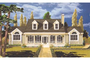 Country Exterior - Front Elevation Plan #3-130