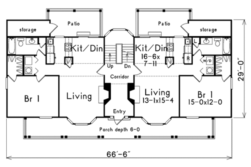 Home Plan - Floor Plan - Main Floor for Country House Plan #57-143 - 1 bed, 1 bath