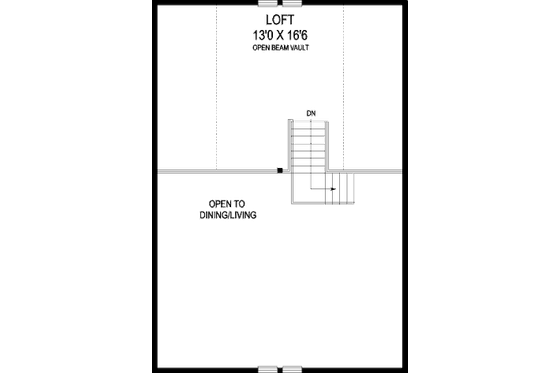 Floor Plan - Upper Floor for Traditional House Plan #60-536 - 2 bed, 1 bath