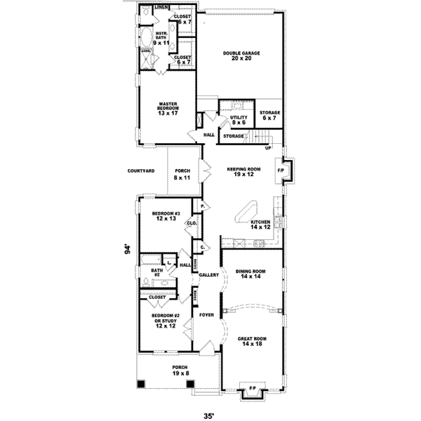 Bungalow Floor Plan - Main Floor Plan #81-1187