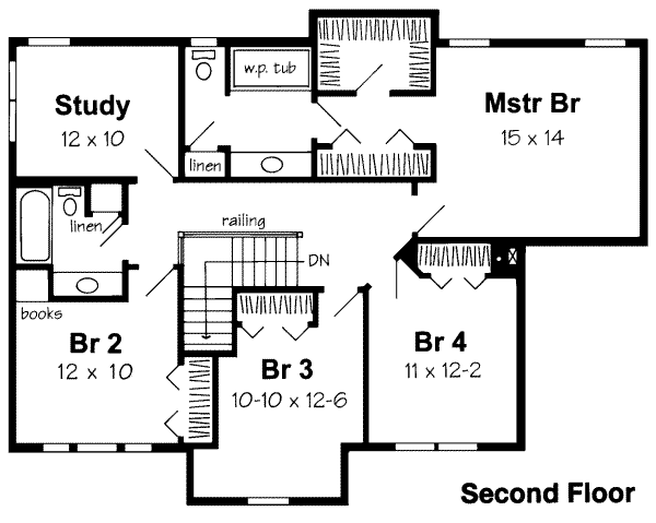 Country Floor Plan - Upper Floor Plan #312-394
