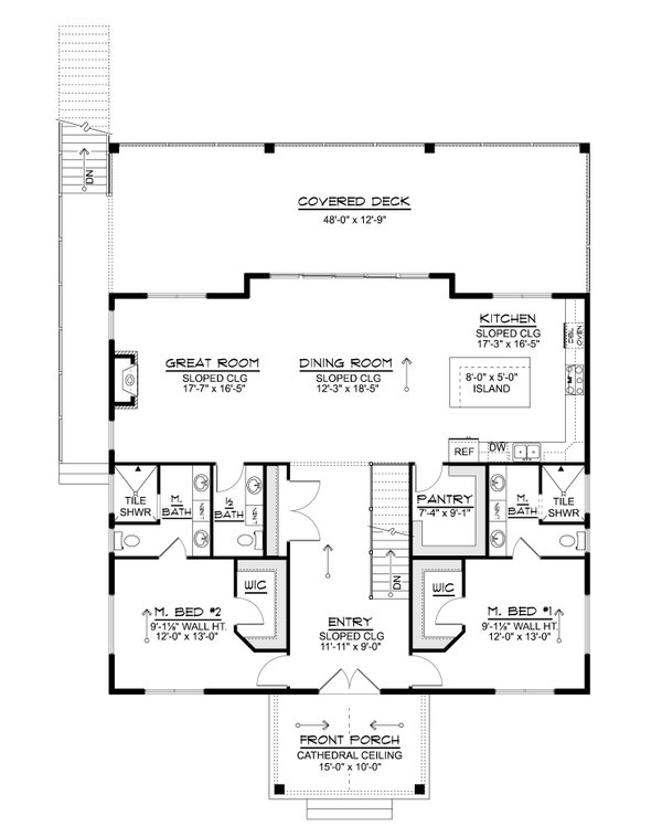Dream House Plan - Floor Plan - Main Floor for Modern House Plan #1064-489 - 2 bed, 2.5 bath