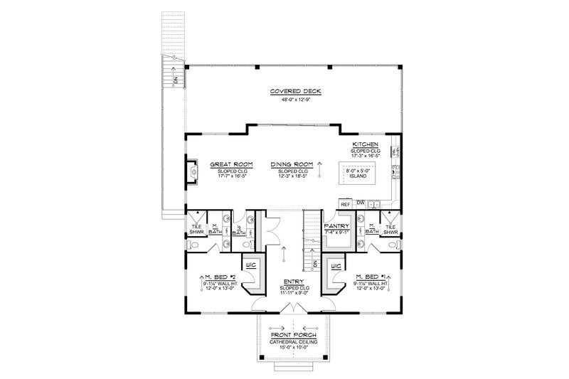 Dream House Plan - Floor Plan - Main Floor for Modern House Plan #1064-489 - 2 bed, 2.5 bath