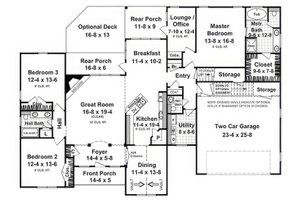 Floor Plan - Main Floor for Farmhouse House Plan #21-547 - 3 bed, 2.5 bath