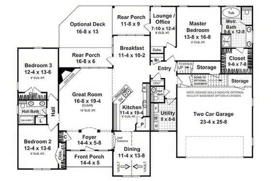 Floor Plan - Main Floor for Farmhouse House Plan #21-547 - 3 bed, 2.5 bath