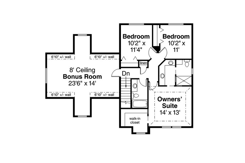 Home Plan - Floor Plan - Upper Floor for Craftsman House Plan #124-566 - 3 bed, 2.5 bath