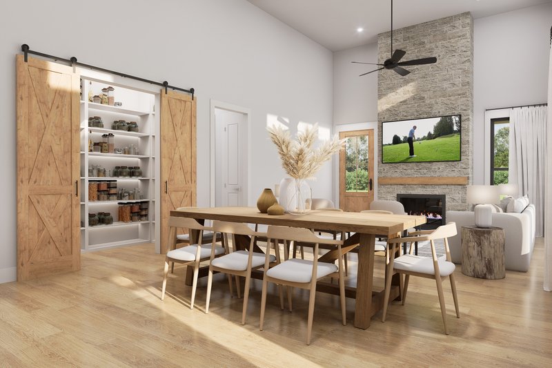 House Blueprint - Interior - Dining Room 1 for Barndominium House Plan #1074-116 - 3 bed, 2 bath