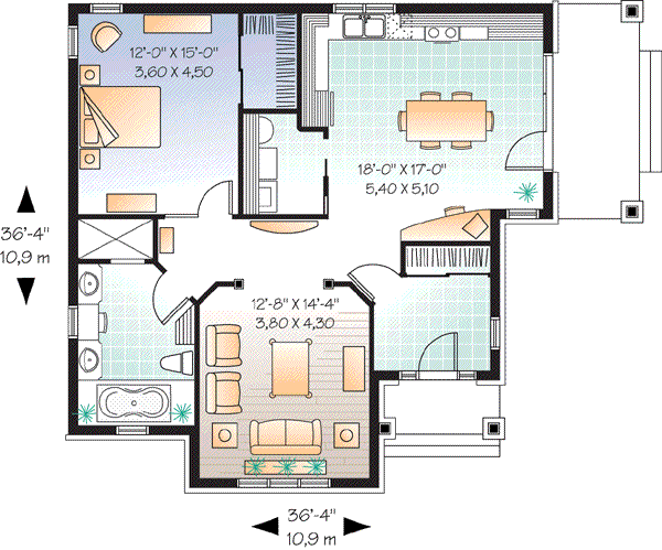 House Blueprint - Traditional Floor Plan - Main Floor Plan #23-620