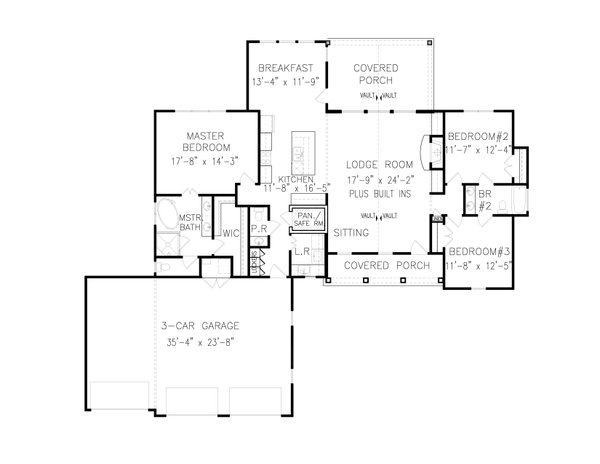 Dream House Plan - Ranch Floor Plan - Main Floor Plan #54-541