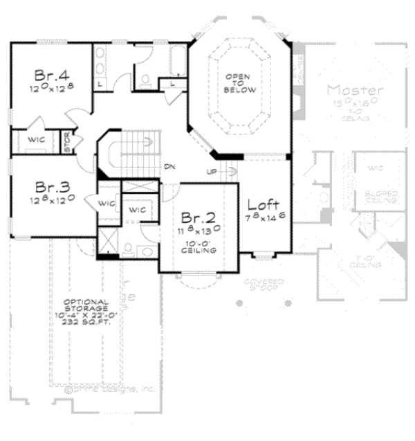 House Design - Traditional Floor Plan - Upper Floor Plan #20-1824