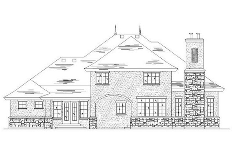 Dream House Plan - Exterior - Rear Elevation for European House Plan #5-467 - 7 bed, 4 bath