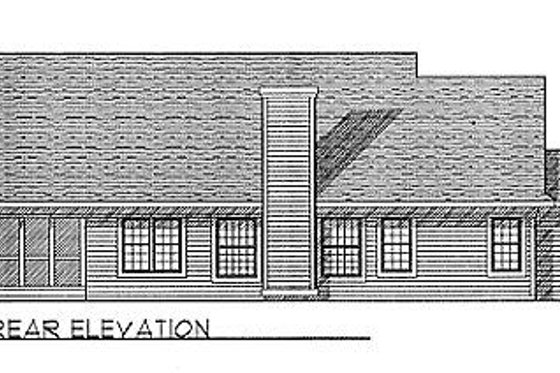 Exterior - Rear Elevation for Traditional House Plan #70-210 - 3 bed, 2 bath