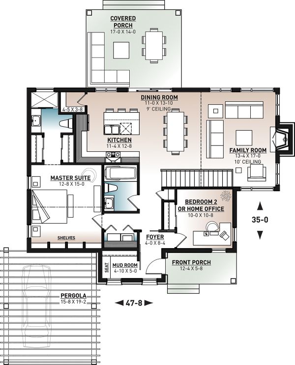 Home Plan - Contemporary Floor Plan - Main Floor Plan #23-2727