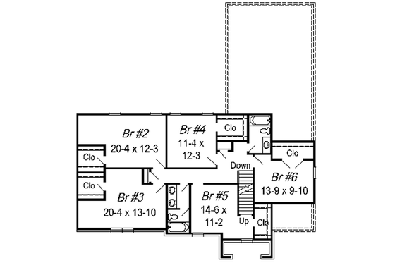 Floor Plan - Upper Floor for European House Plan #329-285 - 6 bed, 3.5 bath