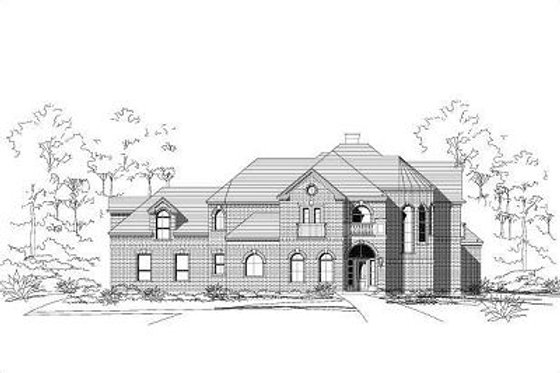 Exterior - Front Elevation for European House Plan #411-507 - 4 bed, 3.5 bath