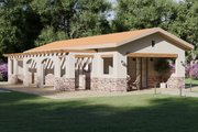 Mediterranean Style House Plan - 1 Beds 1 Baths 587 Sq/Ft Plan #1106-93 Exterior 