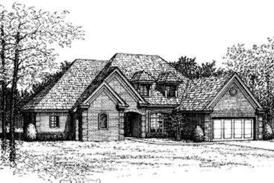 Exterior - Front Elevation for European House Plan #310-142 - 4 bed, 2.5 bath