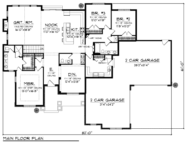 Dream House Plan - Bungalow Floor Plan - Main Floor Plan #70-985