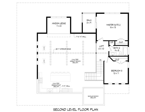 House Blueprint - Southern Floor Plan - Upper Floor Plan #932-816