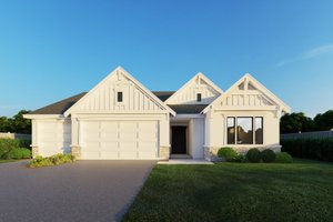House Blueprint - Craftsman Exterior - Front Elevation Plan #112-259