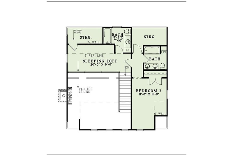 House Blueprint - Floor Plan - Upper Floor for Country House Plan #17-2558 - 3 bed, 3 bath