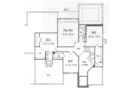 Floor Plan - Upper Floor for European House Plan #329-134 - 5 bed, 4 bath