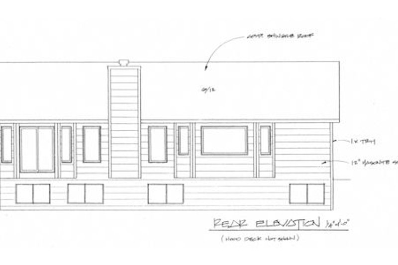 Dream House Plan - Exterior - Rear Elevation for Traditional House Plan #58-208 - 2 bed, 2 bath