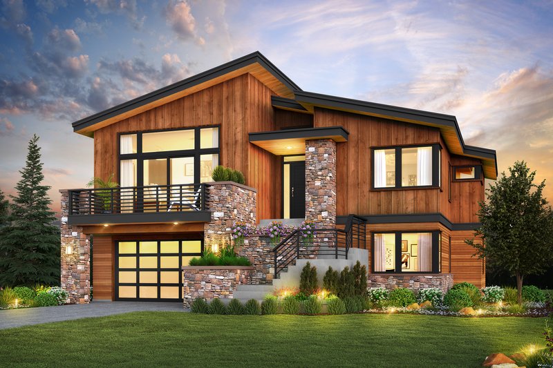 Dream House Plan - Contemporary Exterior - Front Elevation Plan #48-1055