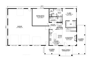 Floor Plan - Main Floor for Barndominium House Plan #1064-221 - 4 bed, 4.5 bath