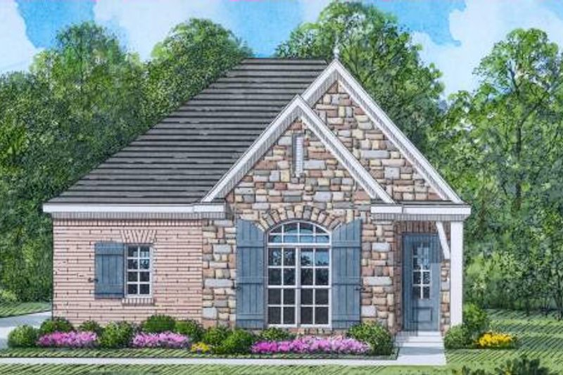 European Style House Plan - 3 Beds 2 Baths 1700 Sq/Ft Plan #424-46