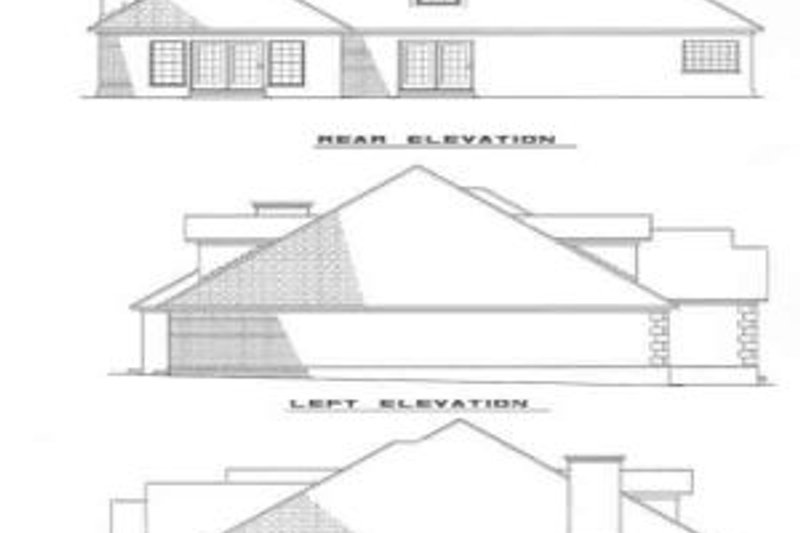 Home Plan - Exterior - Rear Elevation for European House Plan #17-282 - 3 bed, 2.5 bath