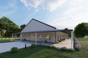 Barndominium Exterior - Front Elevation Plan #1107-38