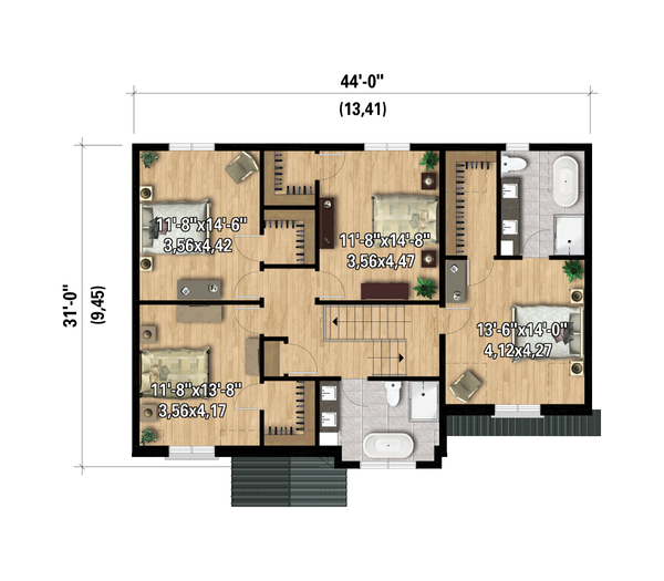 Home Plan - Farmhouse Floor Plan - Upper Floor Plan #25-4997