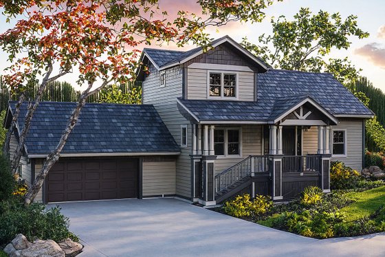 Exterior - Front Elevation for Traditional House Plan #124-717 - 3 bed, 2.5 bath