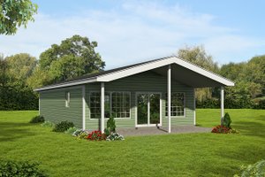 Cabin Exterior - Front Elevation Plan #1061-25