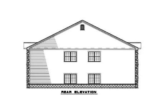 Exterior - Rear Elevation for Traditional House Plan #17-443 - 3 bed, 2 bath