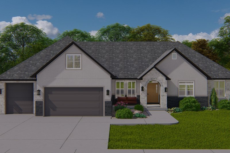 Architectural House Design - Exterior - Front Elevation 4 for Traditional House Plan #1060-143 - 3 bed, 2.5 bath