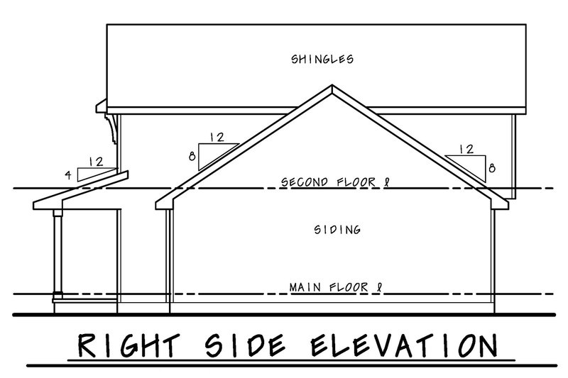 Architectural House Design - Exterior - Other Elevation 1 for Farmhouse House Plan #20-2410 - 3 bed, 2.5 bath