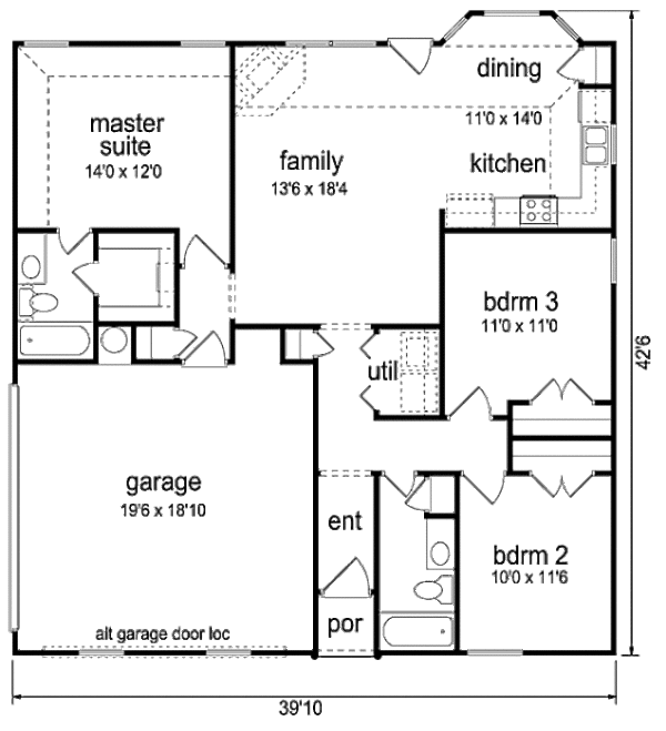 Home Plan - Ranch Floor Plan - Main Floor Plan #84-473