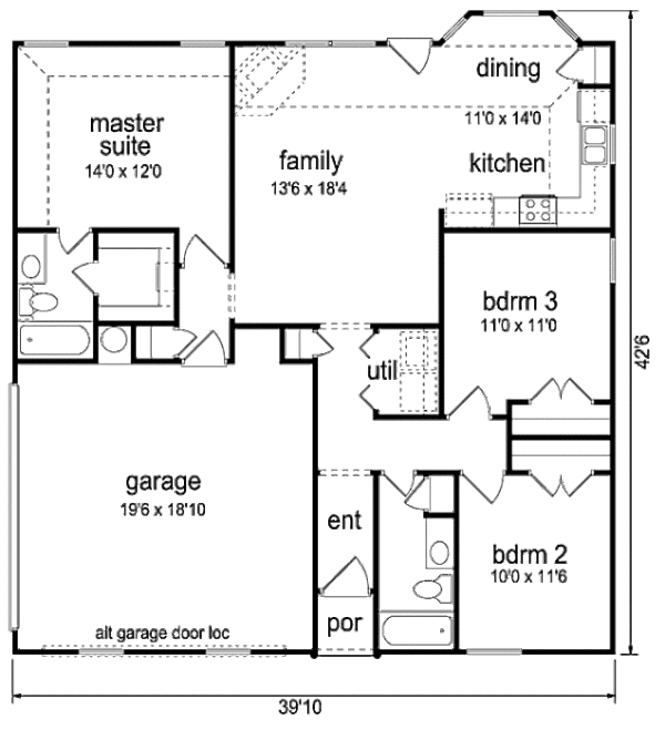 Ranch Floor Plan - Main Floor Plan #84-473