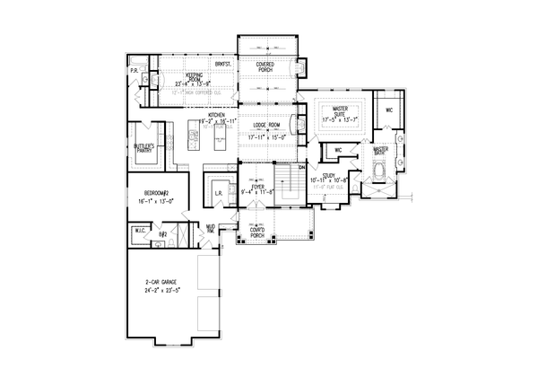 Craftsman Floor Plan - Main Floor Plan #54-585