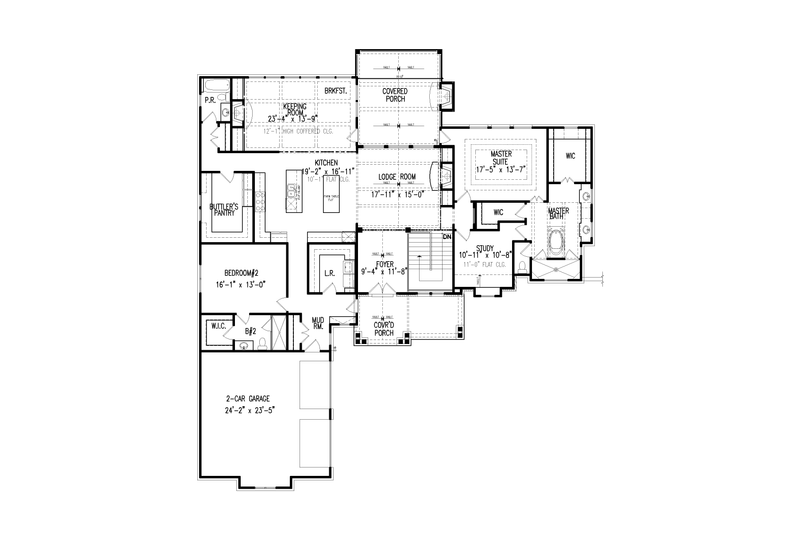 Dream House Plan - Floor Plan - Main Floor for Craftsman House Plan #54-585 - 3 bed, 3.5 bath