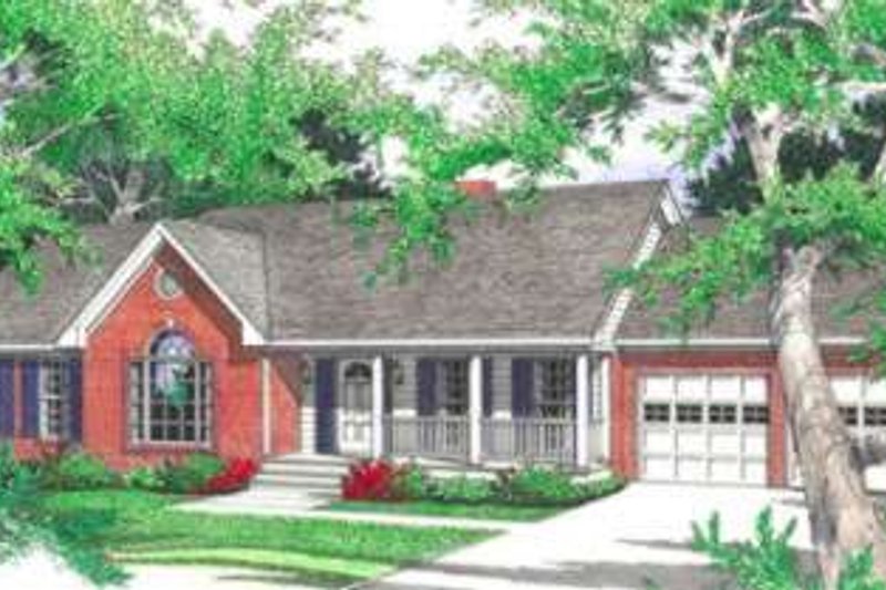 Architectural House Design - Ranch Exterior - Front Elevation Plan #406-168